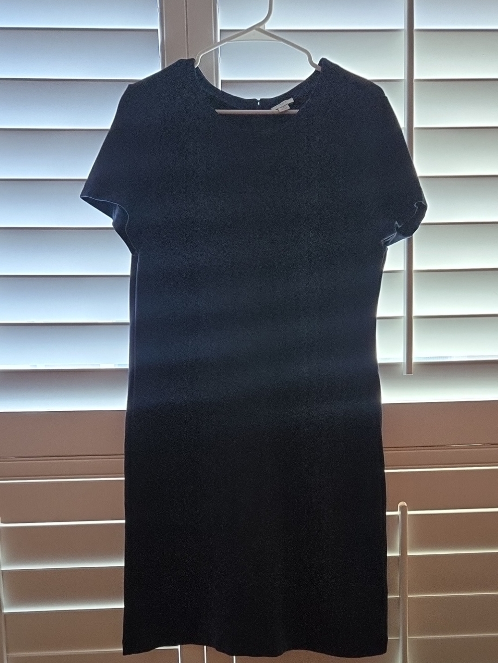 Classic Blue Short-Sleeve Shift Dress